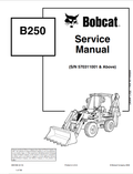BOBCAT B250 BACKHOE LOADER SERVICE MANUAL 6901852 PDF