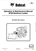 BOBCAT B700 BACKHOE LOADER OPERATION AND MAINTENANCE MANUAL 7286754 PDF