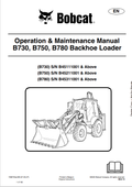 BOBCAT B730, B750, B780 BACKHOE LOADER OPERATION AND MAINTENANCE MANUAL 7286755 PDF