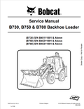 BOBCAT B730, B750, B780 BACKHOE LOADER SERVICE MANUAL 7286757 PDF