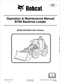 BOBCAT B780 BACKHOE LOADER OPERATION AND MAINTENANCE MANUAL 7363906 PDF