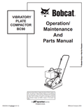 BOBCAT BC90 VIBRATORY PLATE COMPACTOR OPERATION, MAINTENANCE AND PARTS MANUAL 6902028 PDF