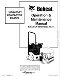 BOBCAT BCA12S VIBRATORY COMPACTOR OPERATION AND MAINTENANCE MANUAL 6902244 PDF