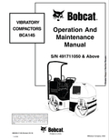 BOBCAT BCA14S VIBRATORY COMPACTOR OPERATION AND MAINTENANCE MANUAL 6902245 PDF