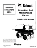 BOBCAT BCT13 VIBRATORY COMPACTORS OPERATION AND MAINTENANCE MANUAL 6902243 PDF
