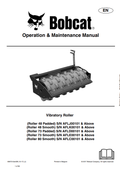 BOBCAT BOBCAT ROLLER 48 PADDED, ROLLER 48 SMOOTH, ROLLER 73 SMOOTH, ROLLER 80 SMOOTH VIBRATORY ROLLER OPERATION AND MAINTENANCE MANUAL 6987312 PDF