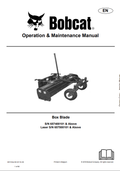 BOBCAT BOX BLADE, BOX BLADE LASER OPERATION AND MAINTENANCE MANUAL 6901435 PDF