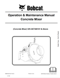 BOBCAT CONCRETE MIXER SERVICE MANUAL 6990034 PDF