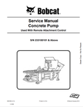 BOBCAT CONCRETE PUMP SERVICE MANUAL 6901060 PDF