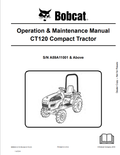 BOBCAT CT120 COMPACT TRACTOR OPERATION AND MAINTENANCE MANUAL 6986522 PDF