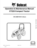 BOBCAT CT225 COMPACT TRACTOR OPERATION AND MAINTENANCE MANUAL 6986525 PDF