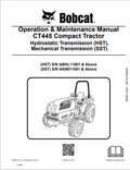 BOBCAT CT445 COMPACT TRACTOR OPERATION AND MAINTENANCE MANUAL 6987075 PDF