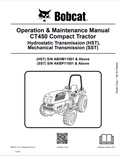 BOBCAT CT450 COMPACT TRACTOR OPERATION AND MAINTENANCE MANUAL 6987077 PDF