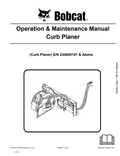 BOBCAT CURB PLANER OPERATION AND MAINTENANCE MANUAL 6901781 PDF
