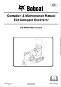 BOBCAT E08 COMPACT EXCAVATOR OPERATION AND MAINTENANCE MANUAL 6986784 PDF