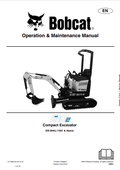 BOBCAT E10e COMPACT EXCAVATOR OPERATION AND MAINTENANCE MANUAL 7371588 PDF