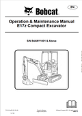 BOBCAT E17z COMPACT EXCAVATOR OPERATION AND MAINTENANCE MANUAL 7314141 PDF