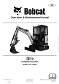 BOBCAT E17z COMPACT EXCAVATOR OPERATION AND MAINTENANCE MANUAL 7349193 PDF