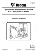 BOBCAT E19 COMPACT EXCAVATOR OPERATION AND MAINTENANCE MANUAL 7255012 PDF