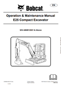 BOBCAT E25 COMPACT EXCAVATOR OPERATION AND MAINTENANCE MANUAL 7249959 PDF