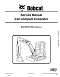 BOBCAT E32 COMPACT EXCAVATOR SERVICE MANUAL 6990708 PDF