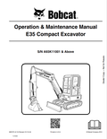 BOBCAT E35 COMPACT EXCAVATOR OPERATION AND MAINTENANCE MANUAL 6987275 PDF