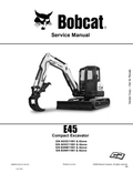 BOBCAT E45 COMPACT EXCAVATOR SERVICE MANUAL 6989437 PDF