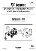 BOBCAT E55W, E60, E80 EXCAVATOR ELECTRONIC CONTROL SYSTEM MANUAL 6987371 PDF