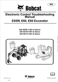 BOBCAT E55W, E60, E80 EXCAVATOR ELECTRONIC CONTROL TROUBLESHOOTING MANUAL 6987372 PDF