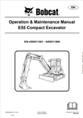 BOBCAT E55 COMPACT EXCAVATOR OPERATION AND MAINTENANCE MANUAL 6990092 PDF