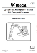 BOBCAT E55 COMPACT EXCAVATOR OPERATION AND MAINTENANCE MANUAL 6990450 PDF