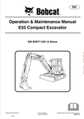 BOBCAT E55 COMPACT EXCAVATOR OPERATION AND MAINTENANCE MANUAL 7300149 PDF