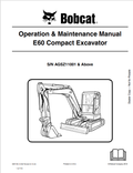 BOBCAT E60 COMPACT EXCAVATOR OPERATION AND MAINTENANCE MANUAL 6987189 PDF