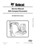 BOBCAT E63 COMPACT EXCAVATOR SERVICE MANUAL 6990613 PDF