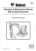 BOBCAT E80 COMPACT EXCAVATOR OPERATION AND MAINTENANCE MANUAL 6987193 PDF
