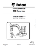 BOBCAT E80 EXCAVATOR SERVICE MANUAL 6987194 PDF