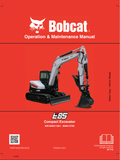 BOBCAT E85 COMPACT EXCAVATOR OPERATION AND MAINTENANCE MANUAL 7320317 PDF