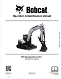 BOBCAT E85 COMPACT EXCAVATOR OPERATION AND MAINTENANCE MANUAL 7387535 PDF