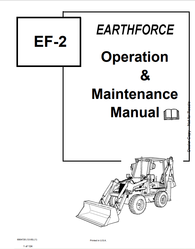 BOBCAT EARTHFORCE EF-2 OPERATION AND MAINTENANCE MANUAL 6904720 PDF
