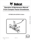 BOBCAT FCTSB72 FRONT COMPACT TRACTOR SNOWBLOWER OPERATION AND MAINTENANCE MANUAL 6987298 PDF