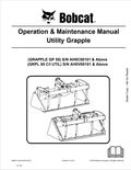BOBCAT GP 55, GRPL 55 C/I UTIL UTILITY GRAPPLE OPERATION AND MAINTENANCE MANUAL 6987411 PDF