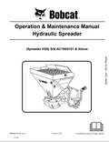 BOBCAT HS8 HYDRAULIC SPREADER OPERATION AND MAINTENANCE MANUAL 6986894 PDF
