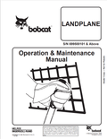 BOBCAT LANDPLANE OPERATION AND MAINTENANCE MANUAL 6900658 PDF