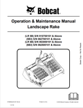 BOBCAT LR5B, 5B3, LR6B, 6B3 LANDSCAPE RAKE OPERATION AND MAINTENANCE MANUAL 6724804 PDF