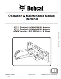 BOBCAT LT213, LT313, LT414 TRENCHER OPERATION AND MAINTENANCE MANUAL 6902546 PDF