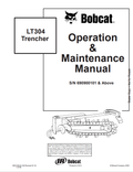 BOBCAT LT304 TRENCHER OPERATION AND MAINTENANCE MANUAL 6901030 PDF