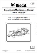 BOBCAT LT405 TRENCHER OPERATION AND MAINTENANCE MANUAL 6722909 PDF