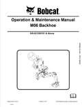 BOBCAT M06 BACKHOE OPERATION AND MAINTENANCE MANUAL 6902861 PDF