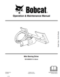 BOBCAT MINI BORING DRIVE OPERATION AND MAINTENANCE MANUAL 6903826 PDF