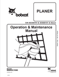BOBCAT PLANER OPERATION AND MAINTENANCE MANUAL 6722362 PDF